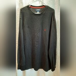 Polo by Ralph Lauren Shirt Men's 2X Black Thermal Classic Preppy Athleisure